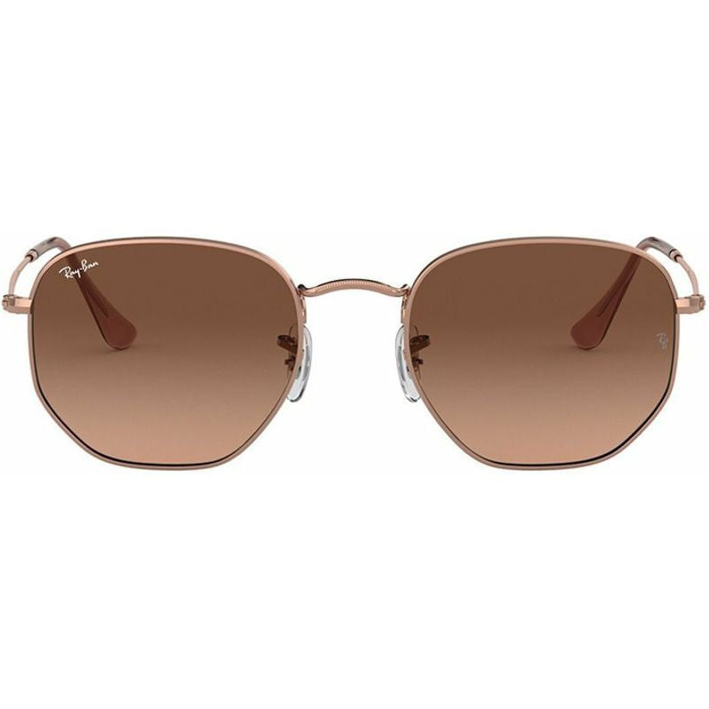 Hexagonal Flat RB3548N, Copper/Brown Gradient Glass Lenses 54 Eye Size