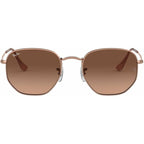 Hexagonal Flat RB3548N, Copper/Brown Gradient Glass Lenses 54 Eye Size