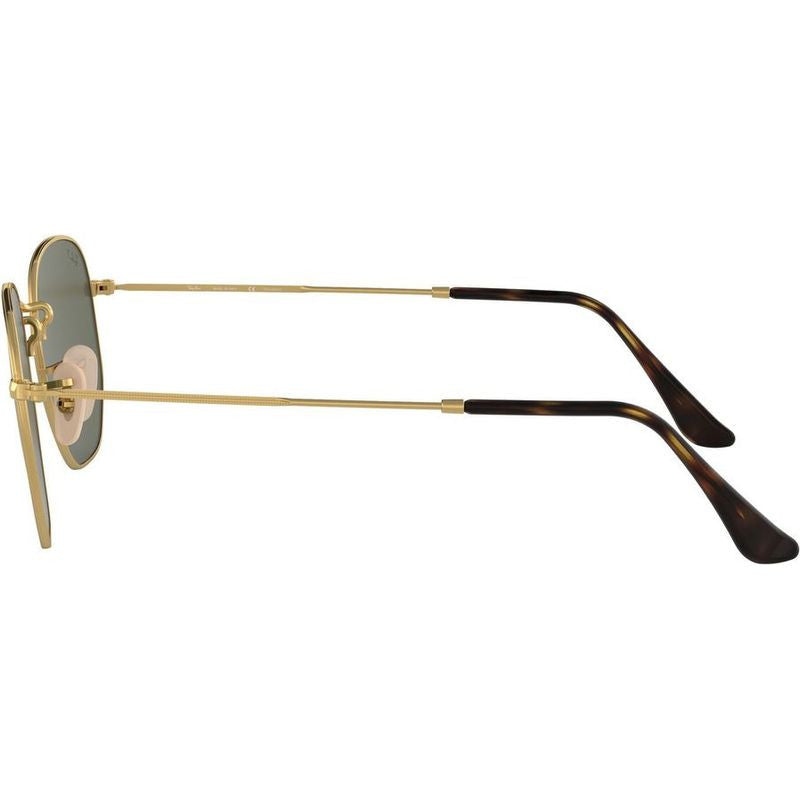Hexagonal Flat RB3548N, Gold/Green Polarised Glass Lenses 51 Eye Size