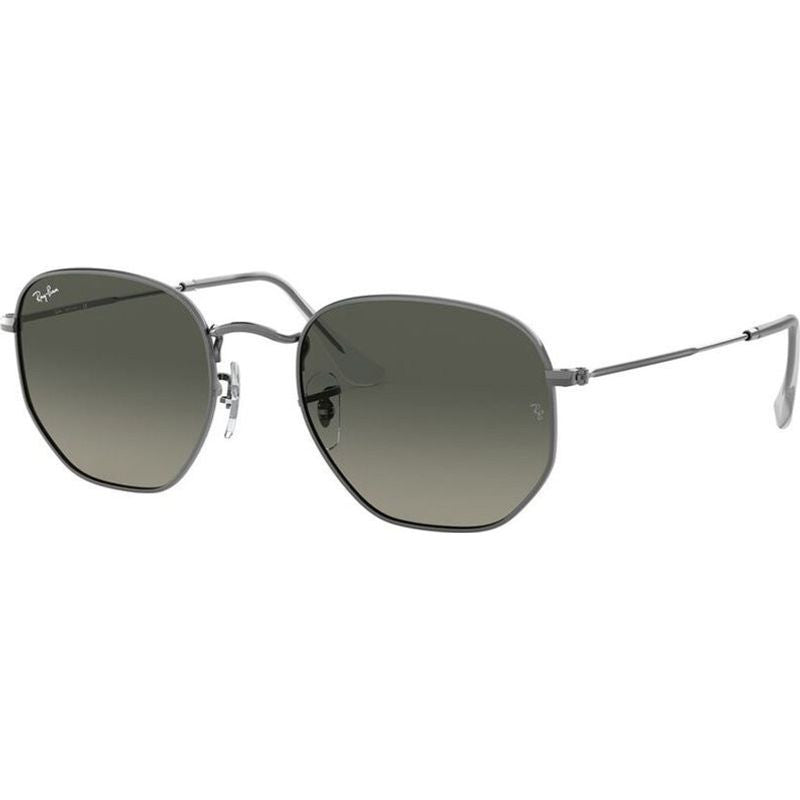 Hexagonal Flat RB3548N, Gunmetal/Dark Grey Glass Gradient Lenses 54 Eye Size