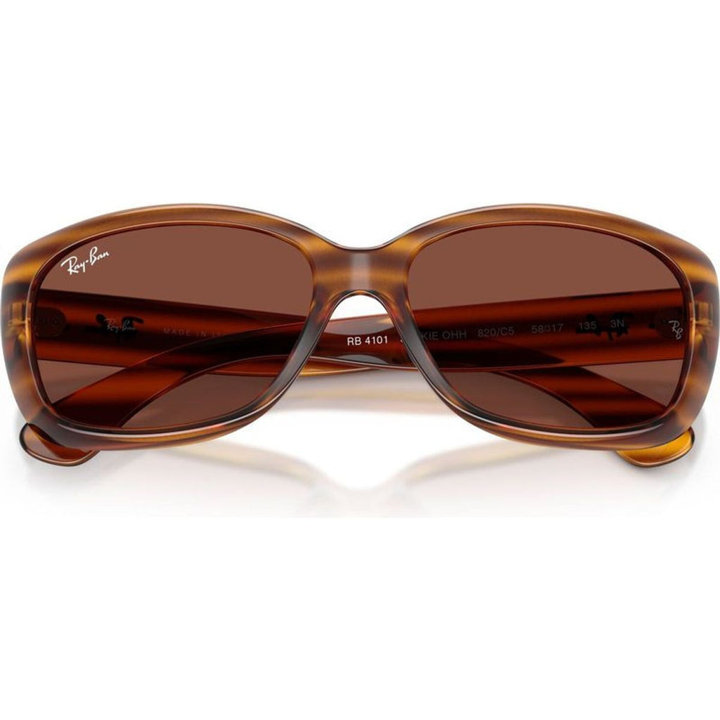 Jackie Ohh RB4101, Striped Red Havana/Red Glass Lenses