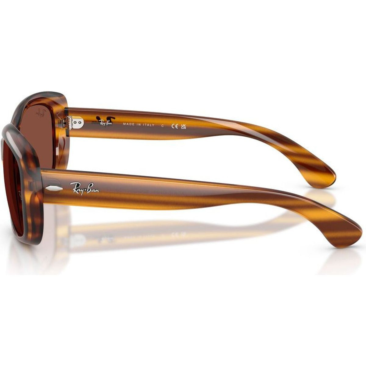 Jackie Ohh RB4101, Striped Red Havana/Red Glass Lenses