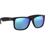 Justin Classic RB4165, Black Rubber/Blue Mirror Lenses 55 Eye Size