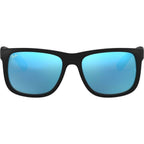 Justin Classic RB4165, Black Rubber/Blue Mirror Lenses 55 Eye Size
