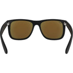 Justin Classic RB4165, Black Rubber/Blue Mirror Lenses 55 Eye Size