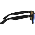 Justin Classic RB4165, Black Rubber/Blue Mirror Lenses 55 Eye Size