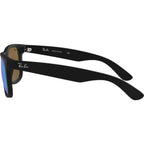 Justin Classic RB4165, Black Rubber/Blue Mirror Lenses 55 Eye Size