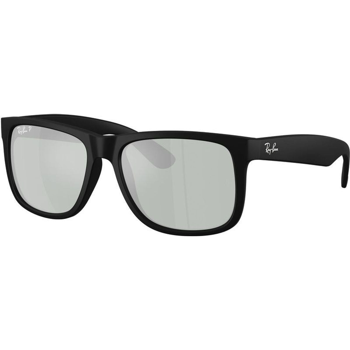 Justin Classic RB4165, Rubber Black/Green Silver Mirror Polarised Lenses 51 Eye Size