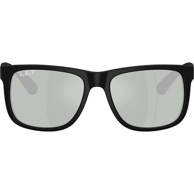 Justin Classic RB4165, Rubber Black/Green Silver Mirror Polarised Lenses 55 Eye Size