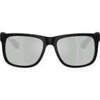 Justin Classic RB4165, Rubber Black/Green Silver Mirror Polarised Lenses 51 Eye Size