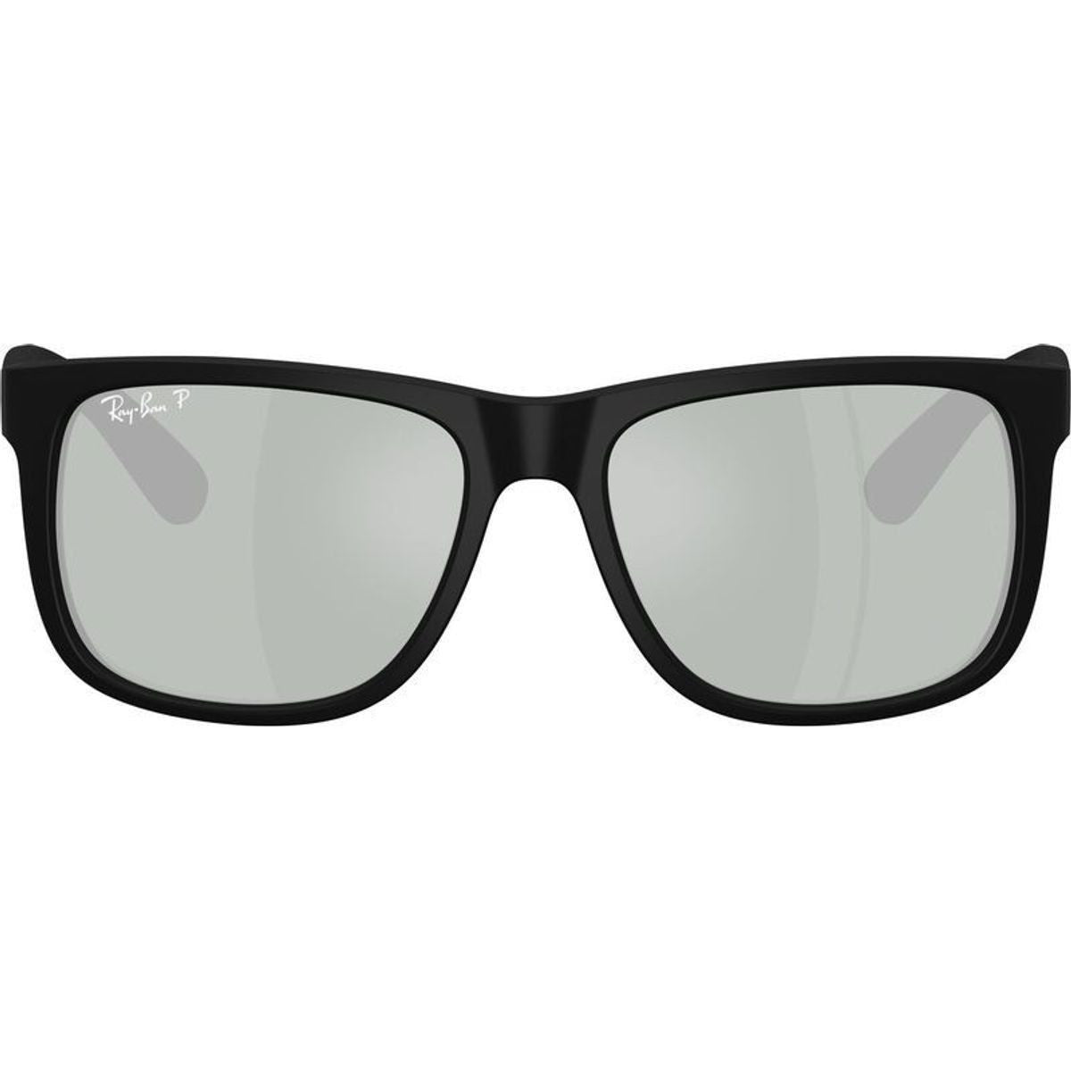 Justin Classic RB4165, Rubber Black/Green Silver Mirror Polarised Lenses 51 Eye Size