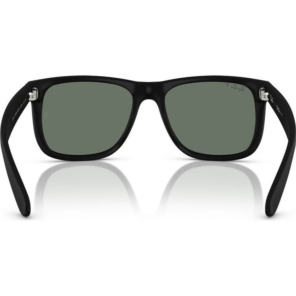 Justin Classic RB4165, Rubber Black/Green Silver Mirror Polarised Lenses 51 Eye Size