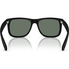 Justin Classic RB4165, Rubber Black/Green Silver Mirror Polarised Lenses 51 Eye Size