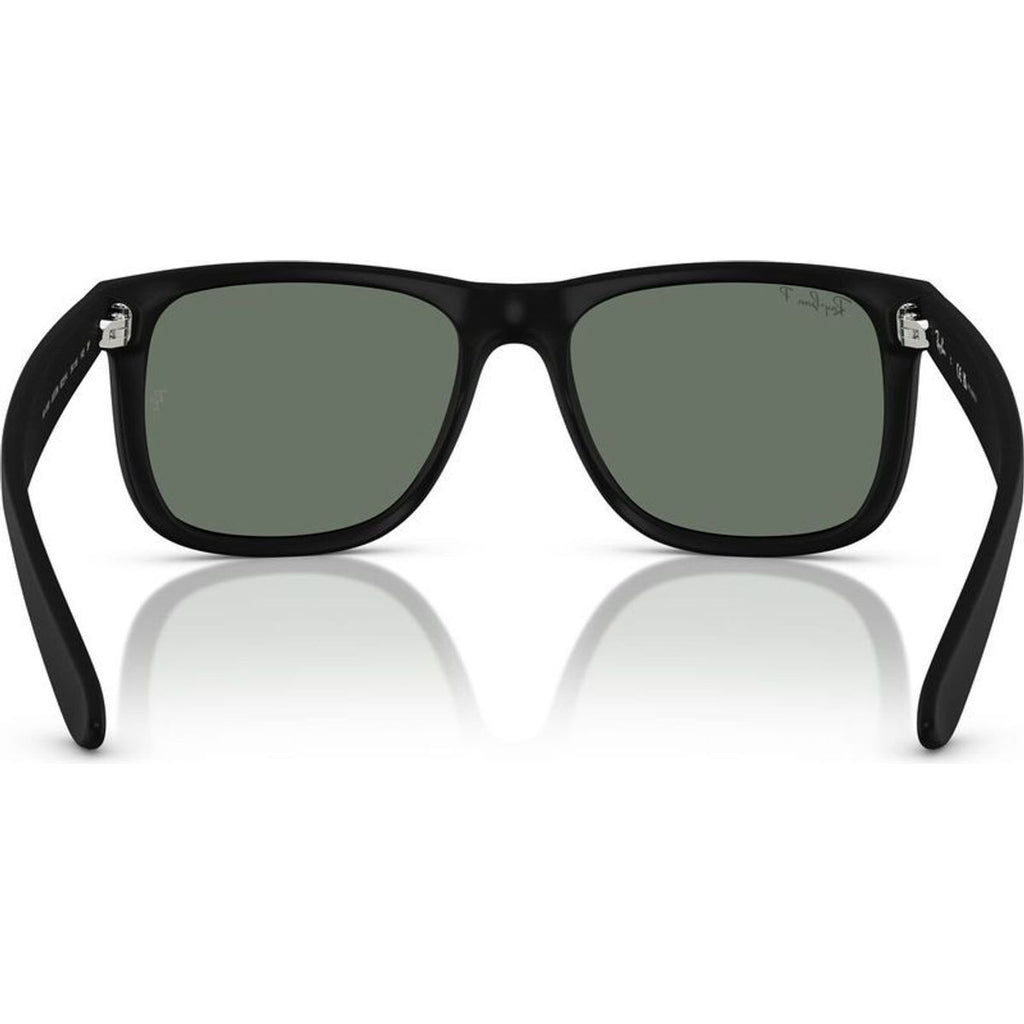 Justin Classic RB4165, Rubber Black/Green Silver Mirror Polarised Lenses 55 Eye Size