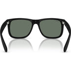 Justin Classic RB4165, Rubber Black/Green Silver Mirror Polarised Lenses 55 Eye Size