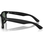 Justin Classic RB4165, Rubber Black/Green Silver Mirror Polarised Lenses 55 Eye Size