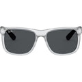 Justin Classic RB4165, Rubber Transparent/Dark Grey Lenses 55 Eye Size