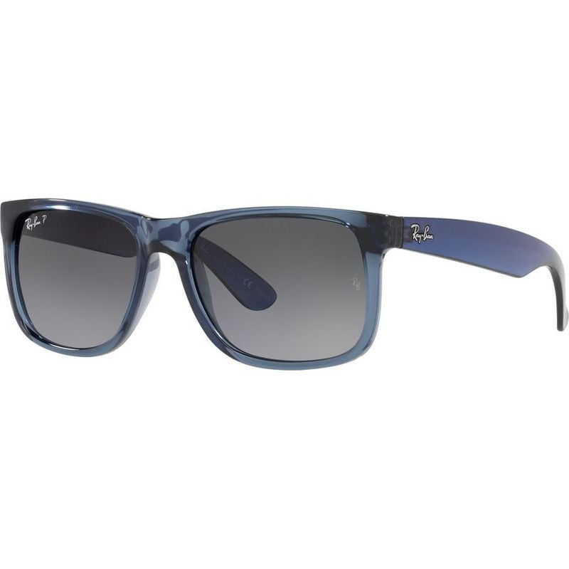 Justin Classic RB4165, Transparent Blue/Grey Gradient Polarised Lenses 51 Eye Size
