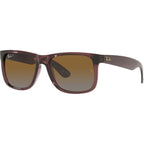 Justin Classic RB4165, Transparent Dark Brown/Brown Gradient Polarised Lenses 55 Eye Size