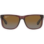 Justin Classic RB4165, Transparent Dark Brown/Brown Gradient Polarised Lenses 55 Eye Size