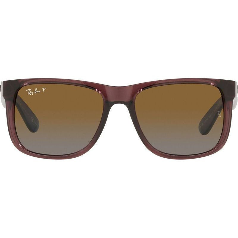 Justin Classic RB4165, Transparent Dark Brown/Brown Gradient Polarised Lenses 55 Eye Size