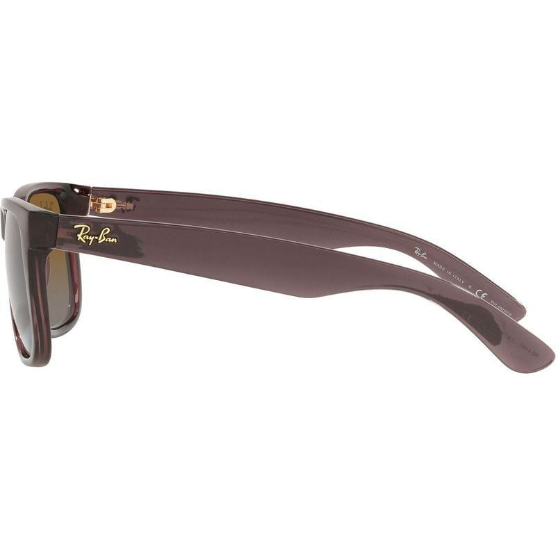 Justin Classic RB4165, Transparent Dark Brown/Brown Gradient Polarised Lenses 55 Eye Size