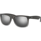Justin Classic RB4165, Rubber Grey/Grey Silver Mirror Gradient Lenses 55 Eye Size