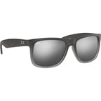 Justin Classic RB4165, Rubber Grey/Grey Silver Mirror Gradient Lenses 55 Eye Size