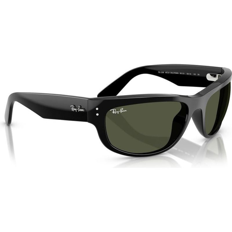 Mega Balorama RB2289, Black/Green Glass Lenses 63 Eye Size