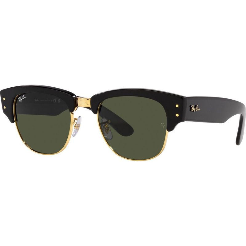 Mega Clubmaster RB0316S, Black on Arista/Green Glass Lenses 50 Eye Size