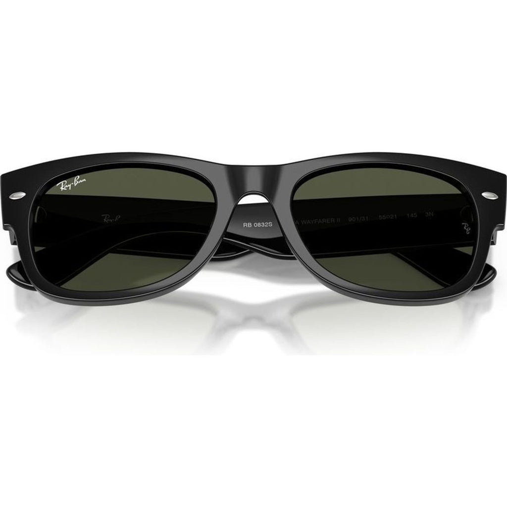 Mega Wayfarer II RB0832S, Black/Green Glass Lenses