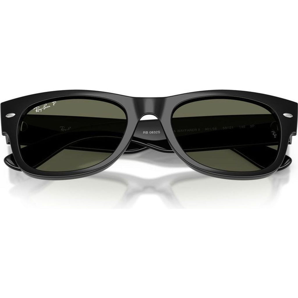 Mega Wayfarer II RB0832S, Black/Green Polarised Glass Lenses