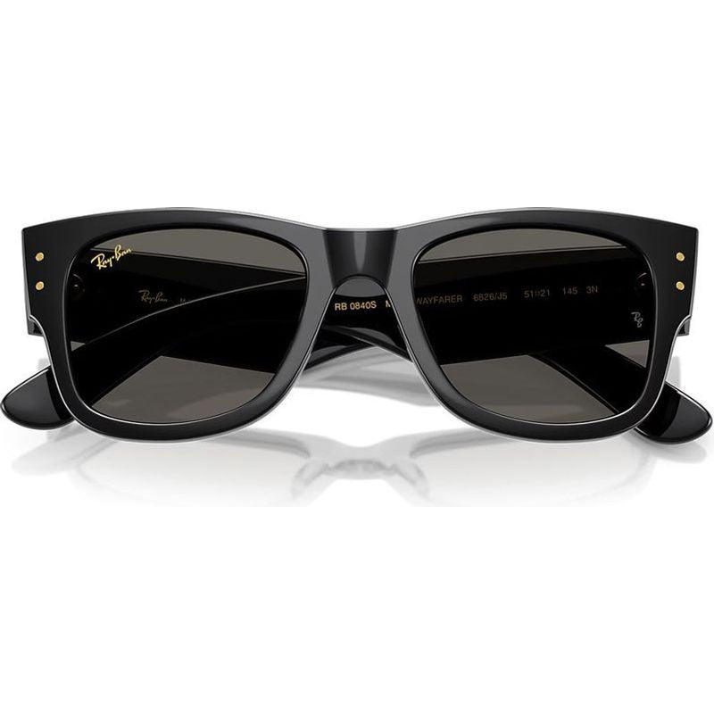 Mega Wayfarer RB0840S, Black/Dark Grey Glass Lenses