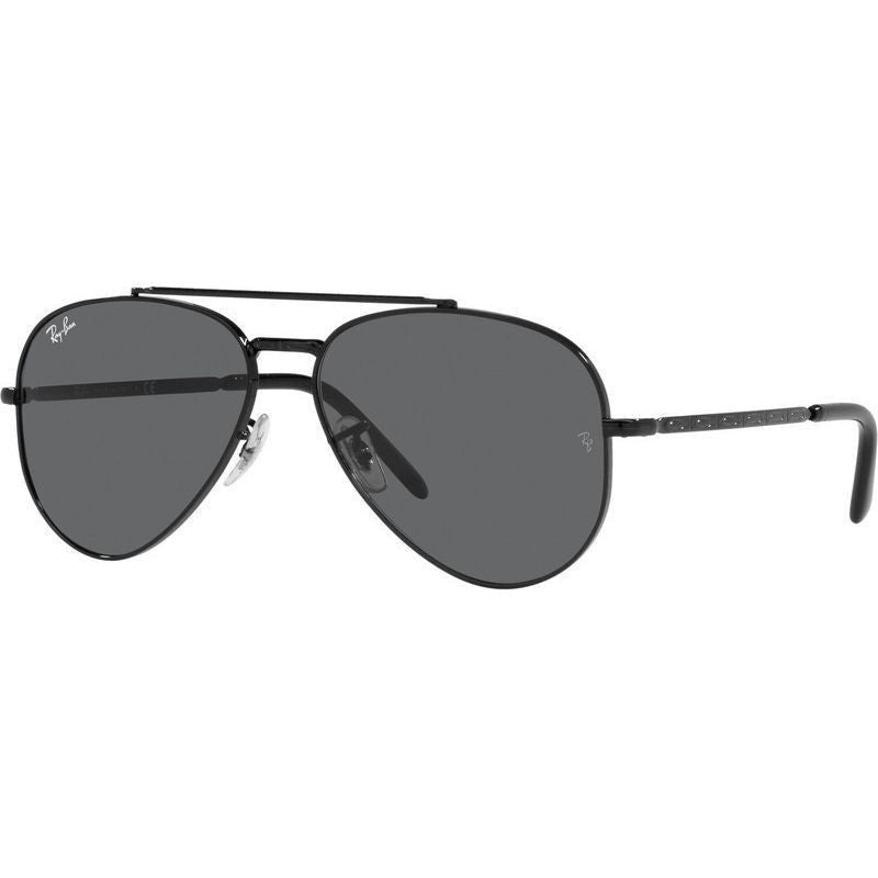 New Aviator RB3625, Black/Dark Grey Glass Lenses 62 Eye Size