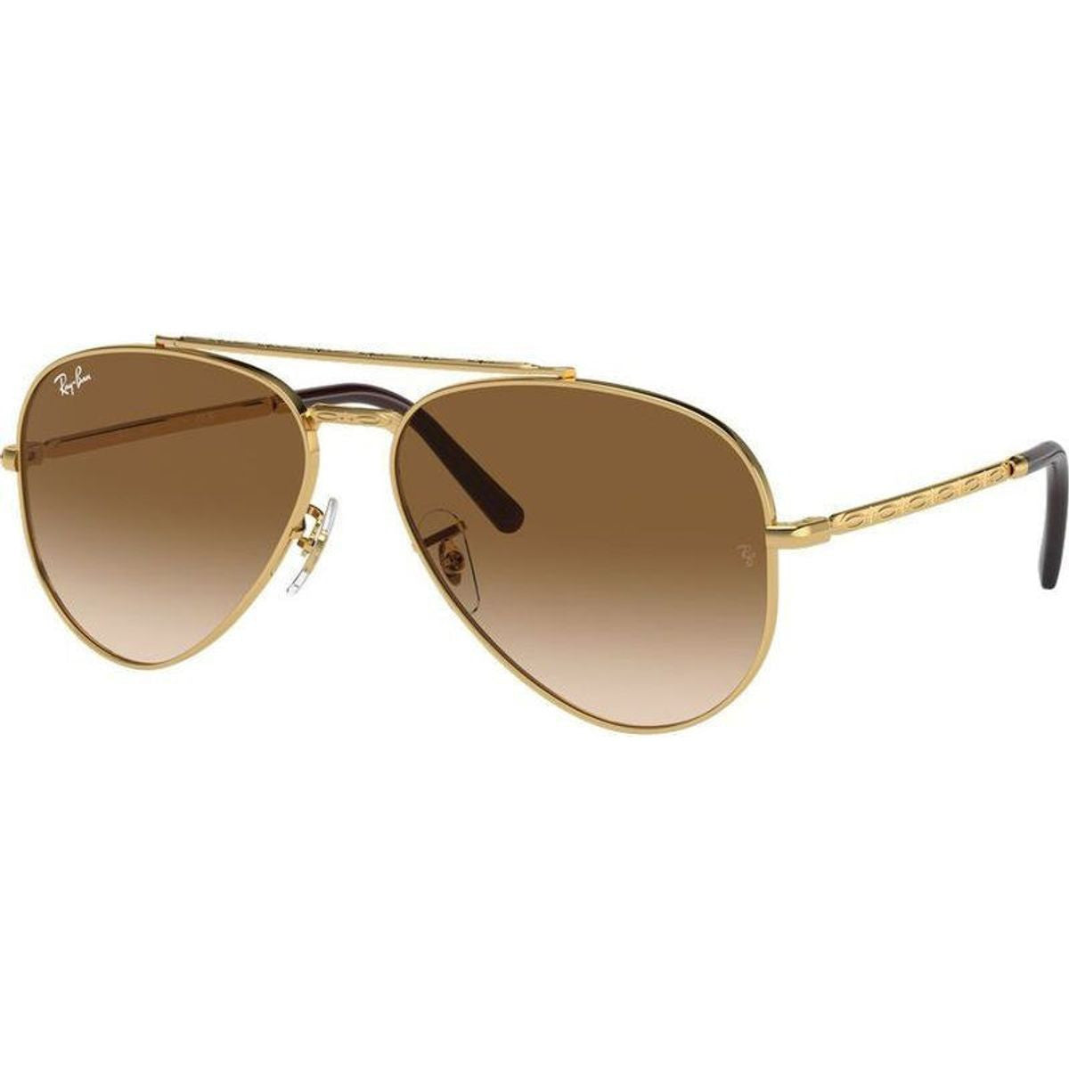 New Aviator RB3625, Gold/Brown Clear Gradient Glass Lenses 62 Eye Size