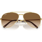 New Aviator RB3625, Gold/Brown Clear Gradient Glass Lenses 62 Eye Size