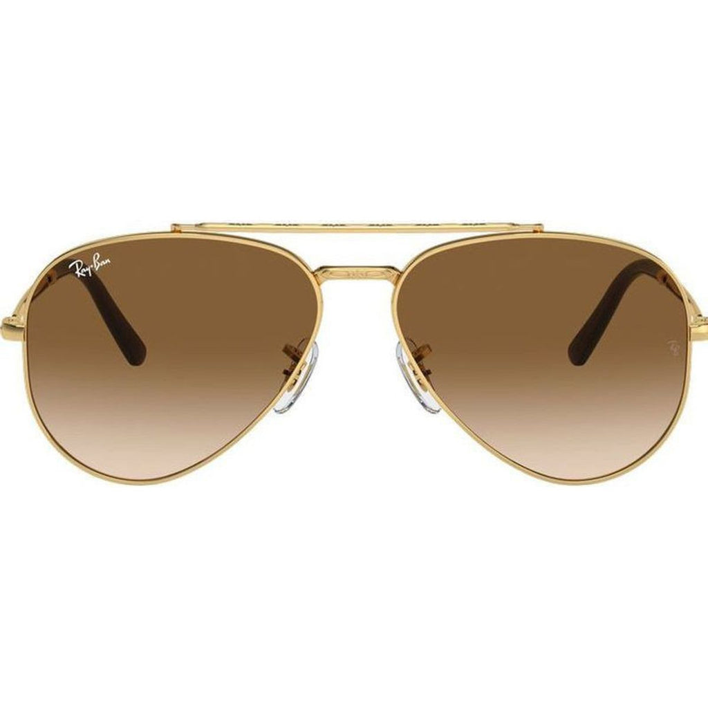 New Aviator RB3625, Gold/Brown Clear Gradient Glass Lenses 62 Eye Size