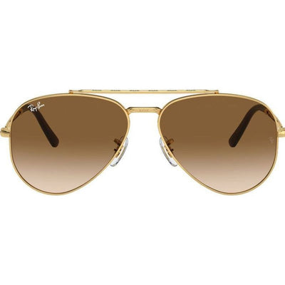 New Aviator RB3625, Gold/Brown Clear Gradient Glass Lenses 62 Eye Size