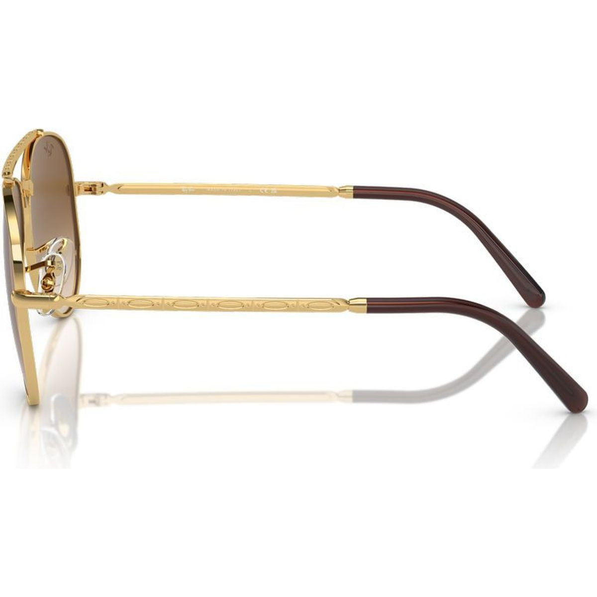 New Aviator RB3625, Gold/Brown Clear Gradient Glass Lenses 62 Eye Size