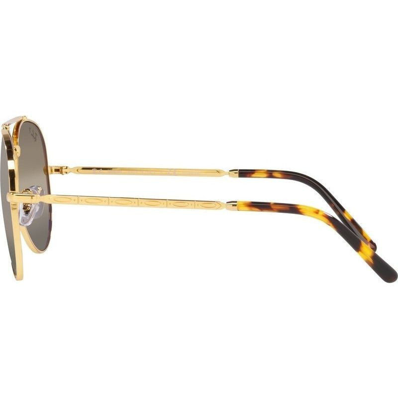 New Aviator RB3625, Legend Gold/Brown Silver Mirror Polarised Glass Lenses 58 Eye Size