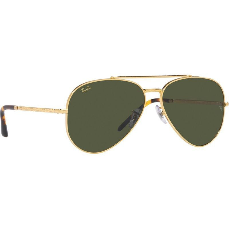 New Aviator RB3625, Legend Gold/Green Glass Lenses 62 Eye Size