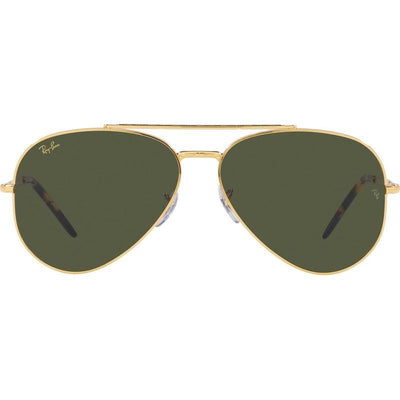 New Aviator RB3625, Legend Gold/Green Glass Lenses 62 Eye Size