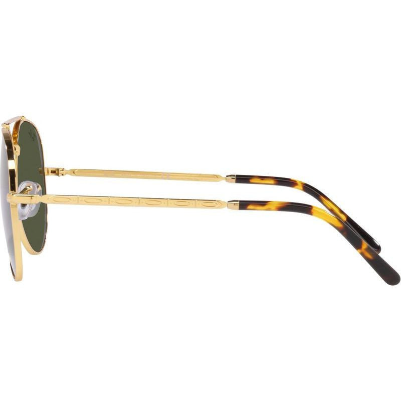 New Aviator RB3625, Legend Gold/Green Glass Lenses 62 Eye Size