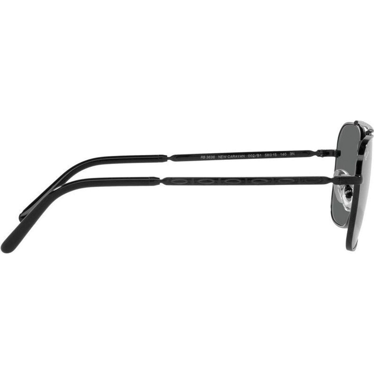 New Caravan RB3636, Black/Dark Grey Glass Lenses 58 Eye Size