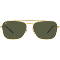 New Caravan RB3636, Legend Gold/Green Glass Lenses 58 Eye Size