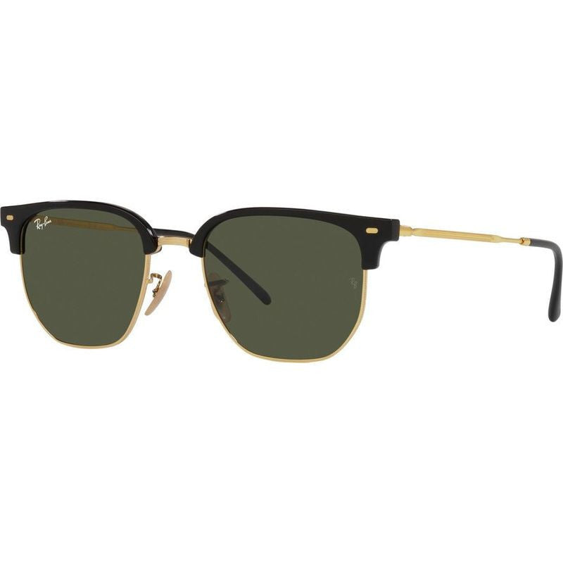 New Clubmaster RB4416, Black on Arista/Green Glass Lenses 53 Eye Size