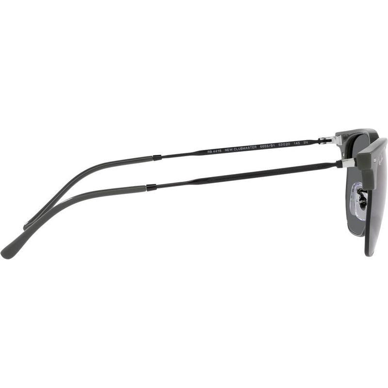 New Clubmaster RB4416, Grey on Black/Dark Grey Glass Lenses 53 Eye Size