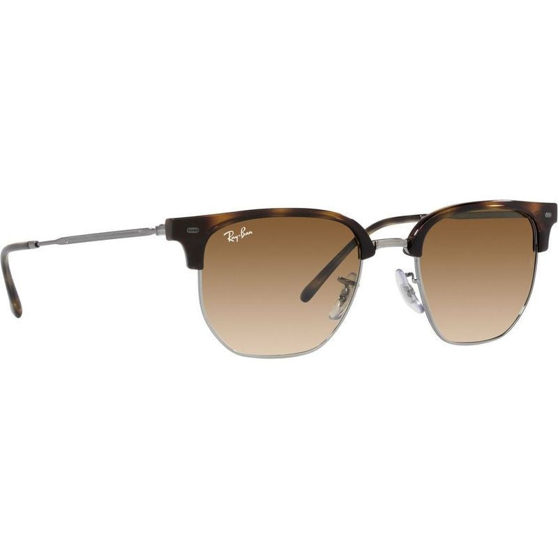 New Clubmaster RB4416, Havana on Gunmetal/Brown Clear Gradient Glass Lenses 51 Eye Size