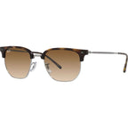 New Clubmaster RB4416, Havana on Gunmetal/Brown Clear Gradient Glass Lenses 51 Eye Size