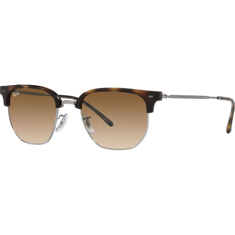 New Clubmaster RB4416, Havana on Gunmetal/Brown Clear Gradient Glass Lenses 53 Eye Size